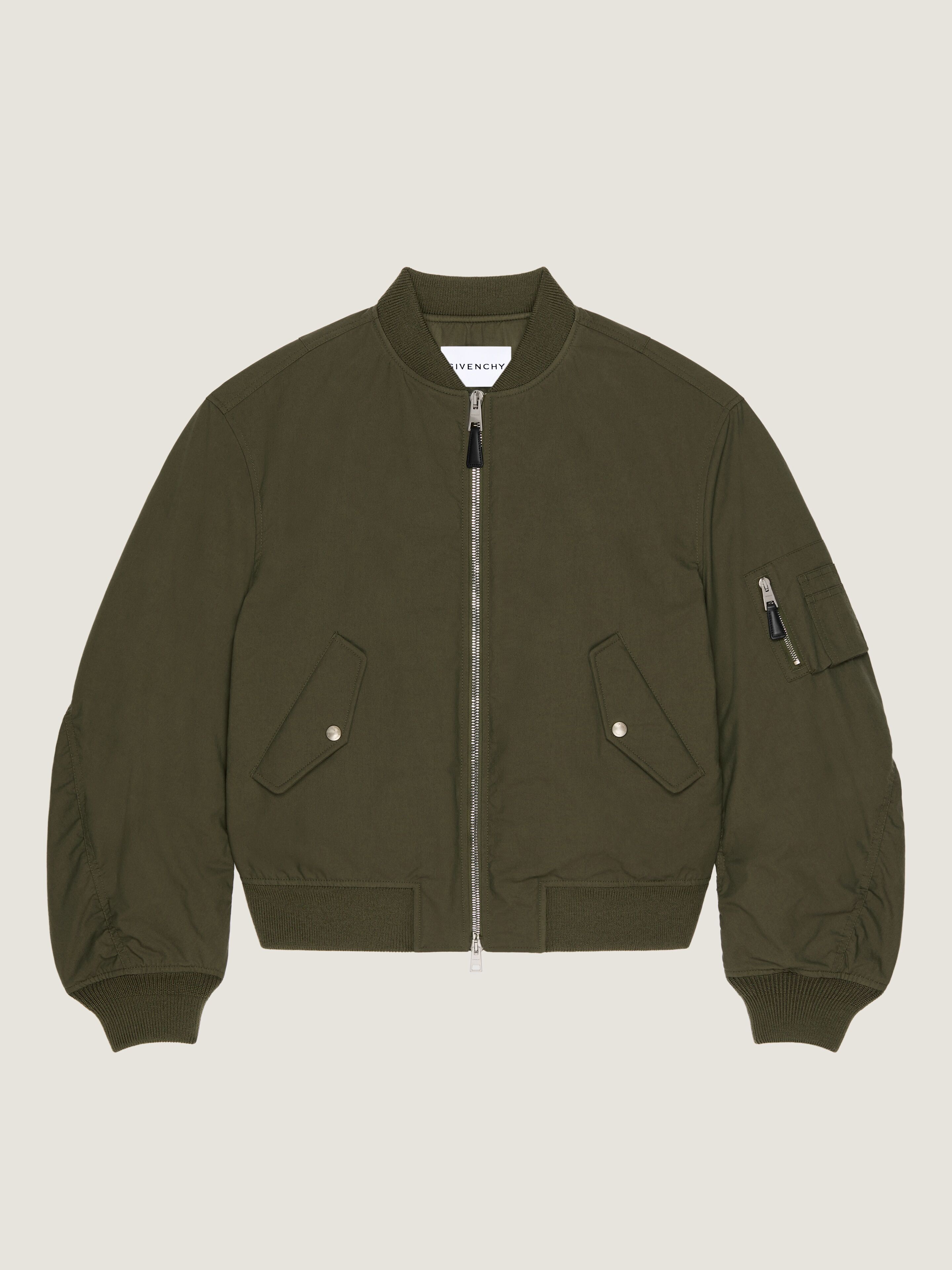 Couture Seam bomber in cotton with GIVENCHY Stamp print